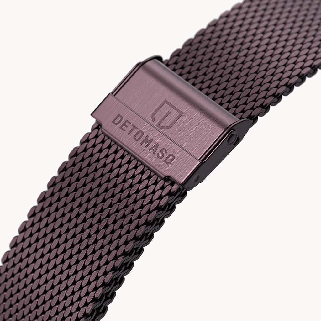 MILANESE STRAP D15 BURGUNDY BRUSHED - Detomaso Watches