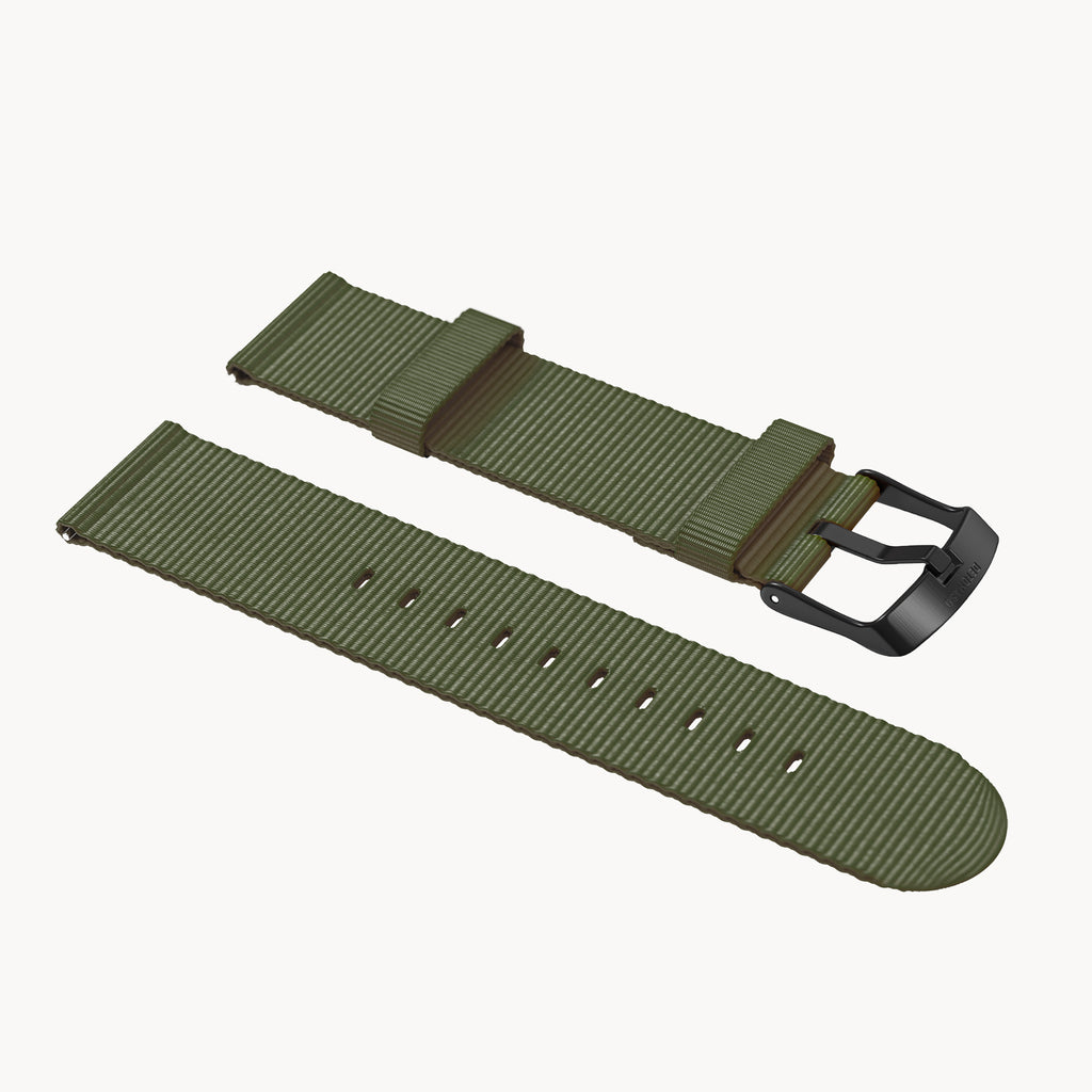 #TIDE OCEAN MATERIAL® STRAP OLIVE - Schwarz matt - - Detomaso Watches