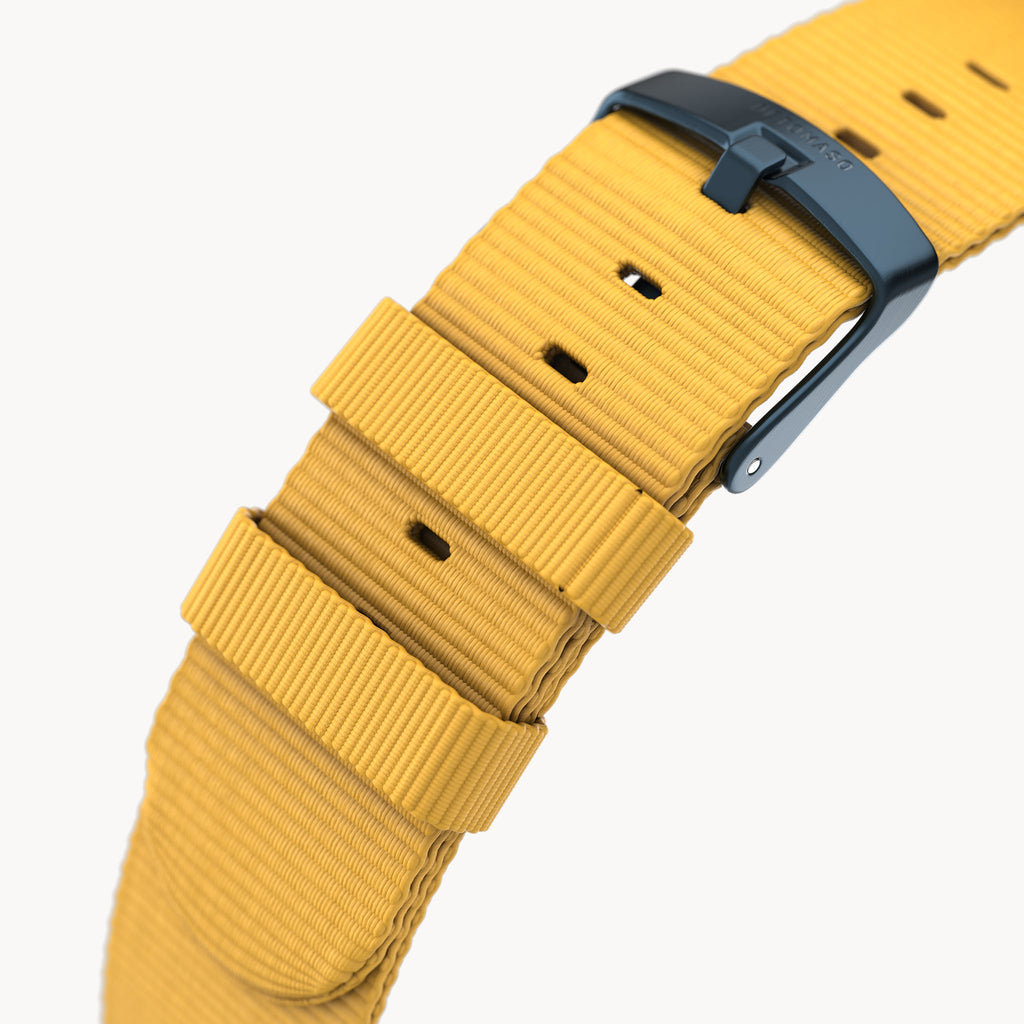 #TIDE OCEAN MATERIAL® STRAP YELLOW - Blau matt ge - - Detomaso Watches