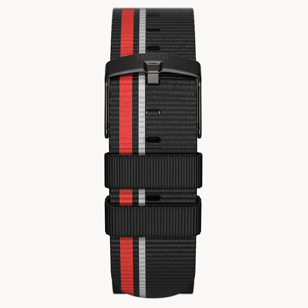 #Tide Ocean Material® Strap Black Red - #Tide Ocean Material® Schwarz / Rot - Detomaso Watches