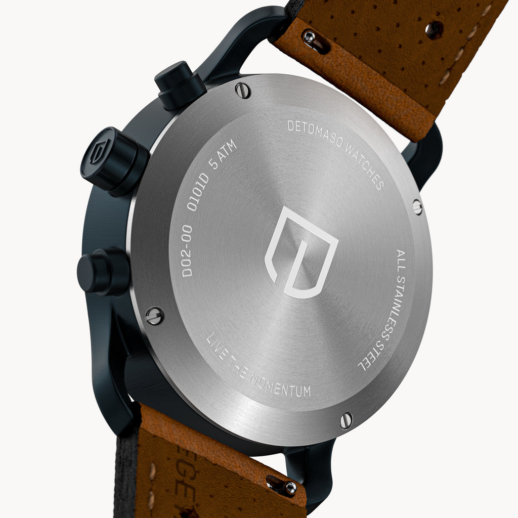 SORPASSO CHRONOGRAPH DARK BLUE - Leather Blue Racing - Detomaso Watches