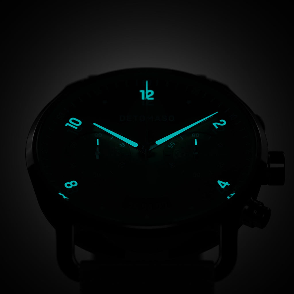 SORPASSO CHRONOGRAPH LIMITED EDITION SILVER GREEN - Ocean Plastic Olive Woven - Detomaso Watches