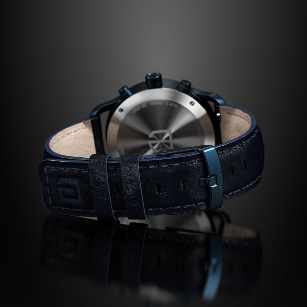 SORPASSO CHRONOGRAPH VELOCITÀ BLUE ORANGE - Leather Dark blue Classic - Detomaso Watches