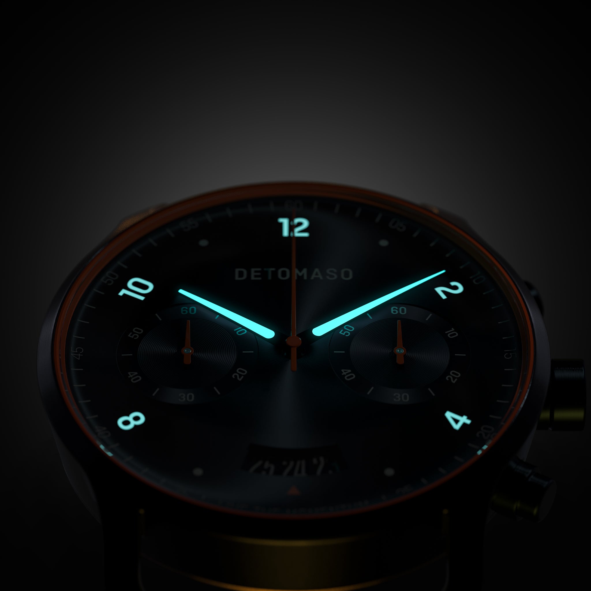 DeTomaso SORPASSO Chrono VELOCITÀ - Orologio Uomo Quarzo - Quadrante Blu Con Dettagli Neon - Maglia Milanese Blu
