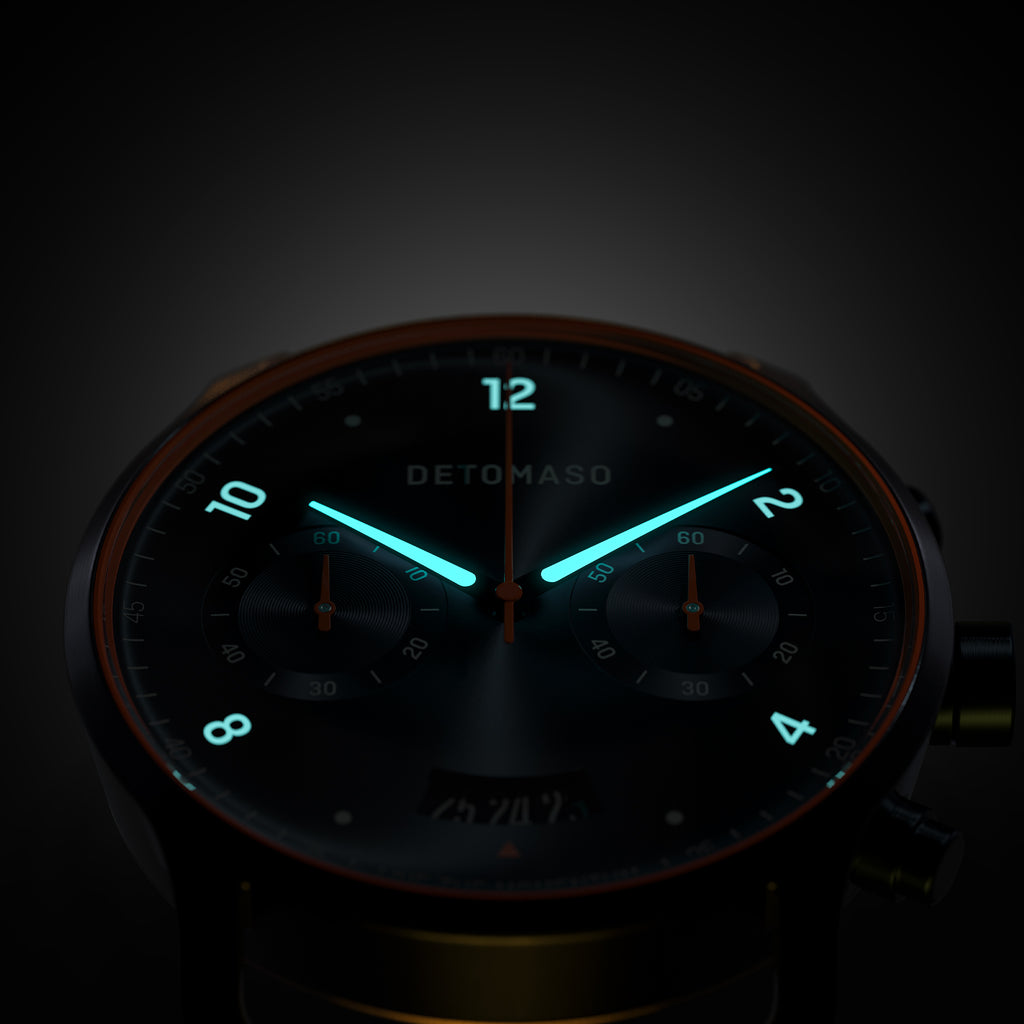 SORPASSO CHRONOGRAPH VELOCITÀ BLUE ORANGE - Ocean Plastic Orange Woven - Detomaso Watches