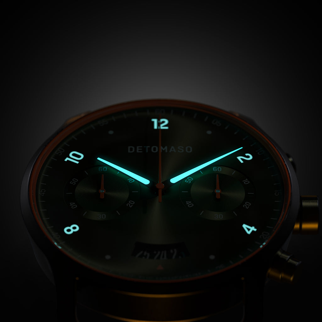 SORPASSO CHRONOGRAPH VELOCITÀ OLIVE - Ocean Plastic Orange Woven - Detomaso Watches