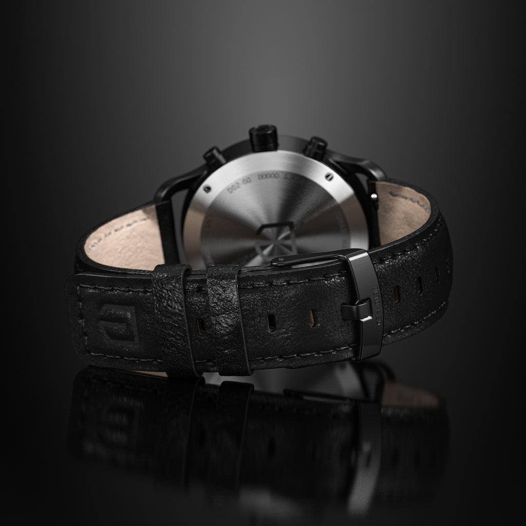 SORPASSO CHRONOGRAPH VELOCITÀ BLACK ORANGE - Leather Black Classic - Detomaso Watches