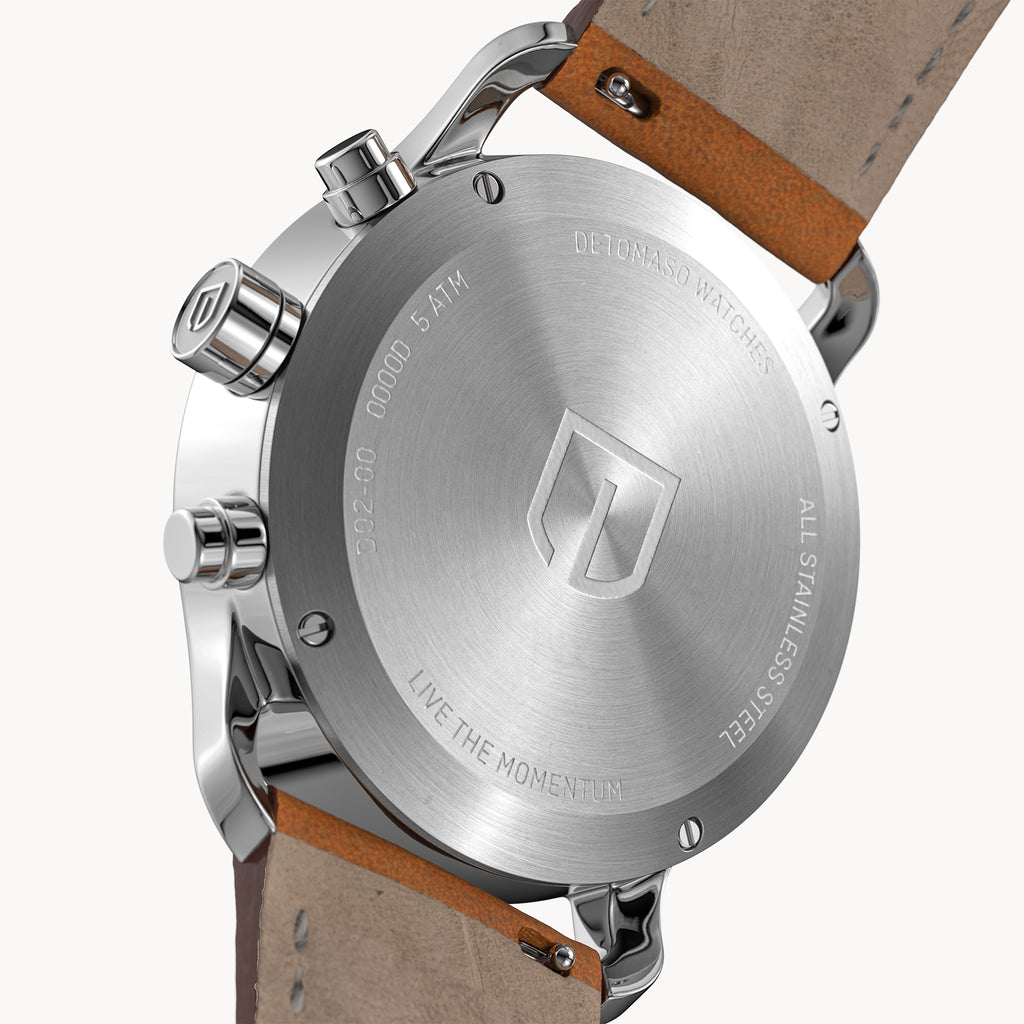 SORPASSO CHRONOGRAPH GIALLO - Leather Brown Classic - Detomaso Watches