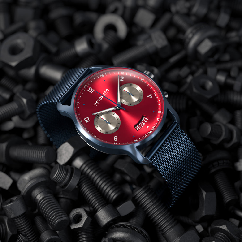 SORPASSO CHRONOGRAPH MACCHINA BLUE - Mesh Dark blue Brushed - Detomaso Watches