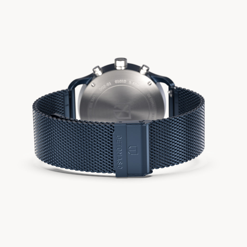 SORPASSO CHRONOGRAPH MACCHINA BLUE - Mesh Dark blue Brushed - Detomaso Watches