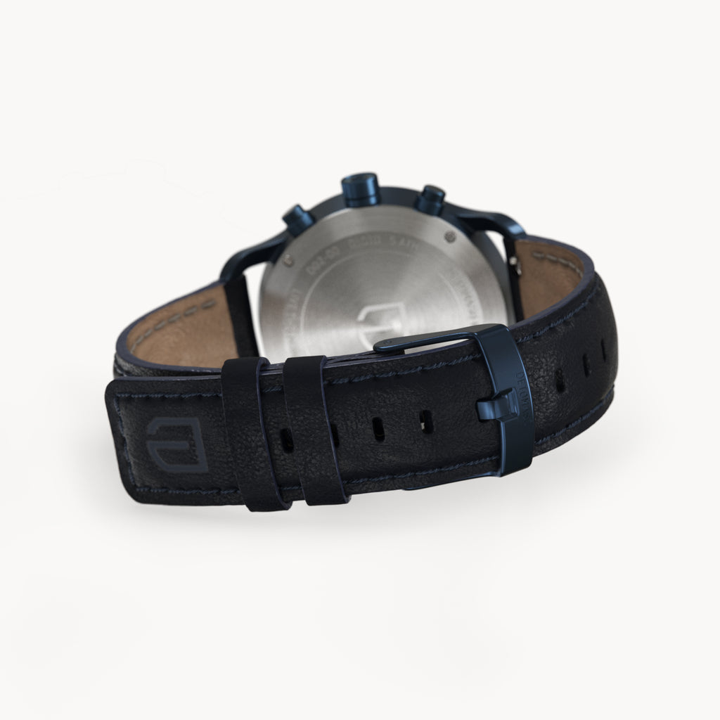 SORPASSO CHRONOGRAPH GIALLO BLU  - Leather Dark blue Classic - Detomaso Watches