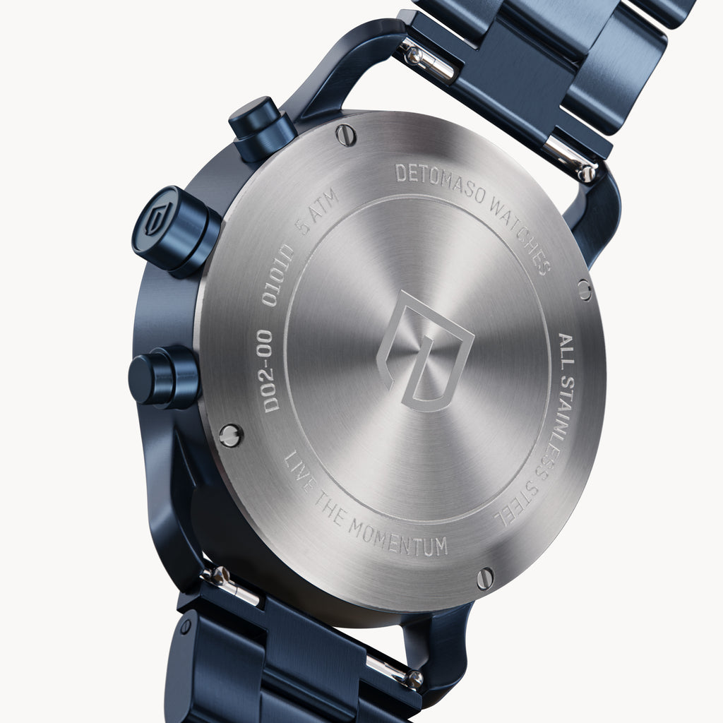 SORPASSO CHRONOGRAPH GIALLO BLU  - Stainless steel Dark blue Brushed - Detomaso Watches