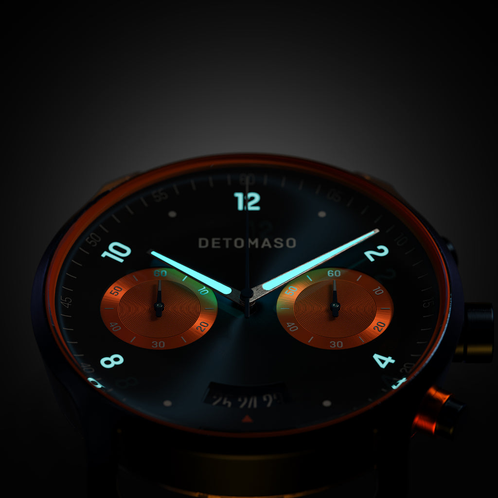 SORPASSO CHRONOGRAPH VELOCITÀ DUE  - Stainless steel Dark blue Brushed - Detomaso Watches