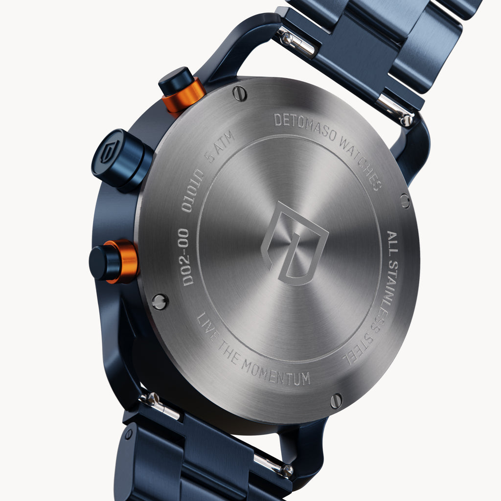 SORPASSO CHRONOGRAPH VELOCITÀ DUE  - Stainless steel Dark blue Brushed - Detomaso Watches