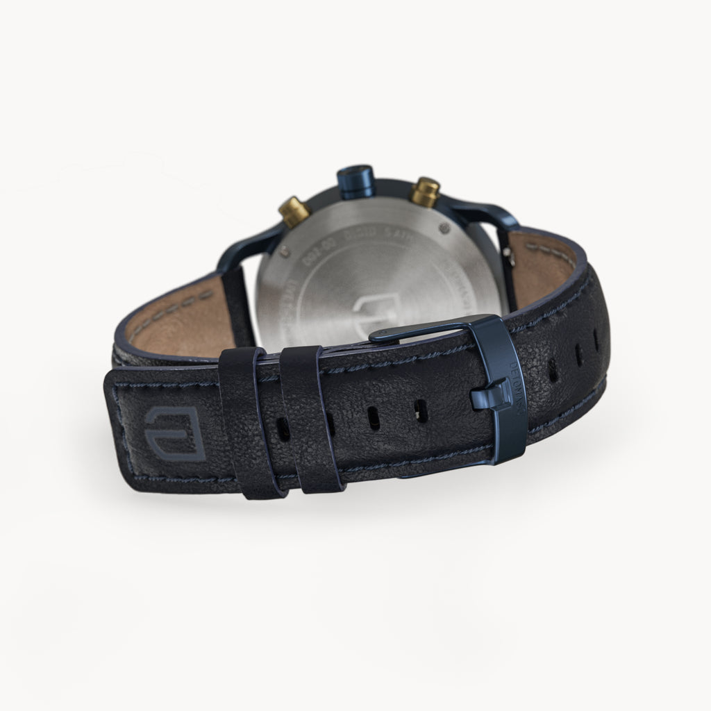 SORPASSO CHRONOGRAPH ORO BLU - Leather Dark blue Classic - Detomaso Watches