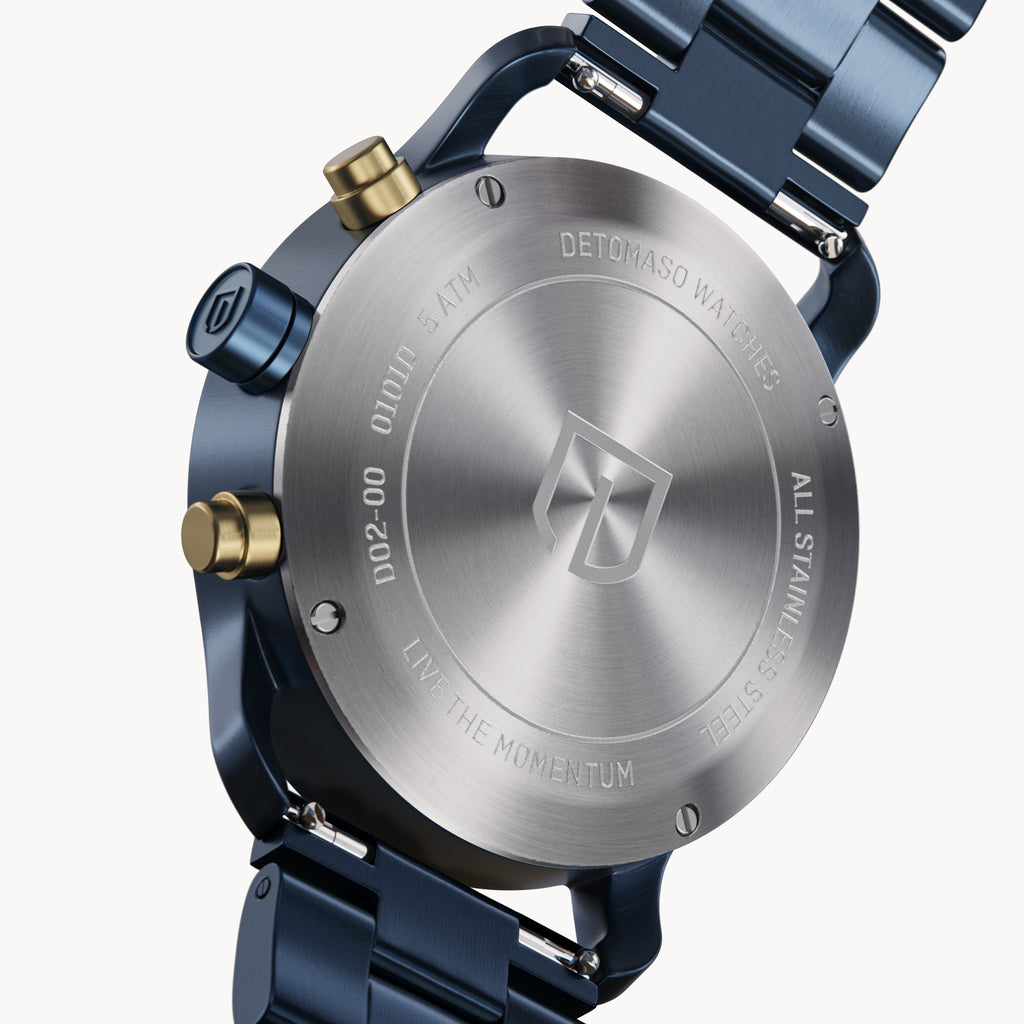 SORPASSO CHRONOGRAPH ORO BLU - Stainless steel Dark blue Brushed - Detomaso Watches