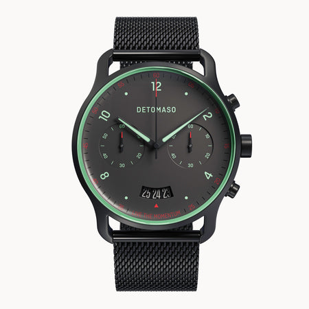 SORPASSO CHRONO GRAY MINT Mesh Black Matte – DETOMASO Watches