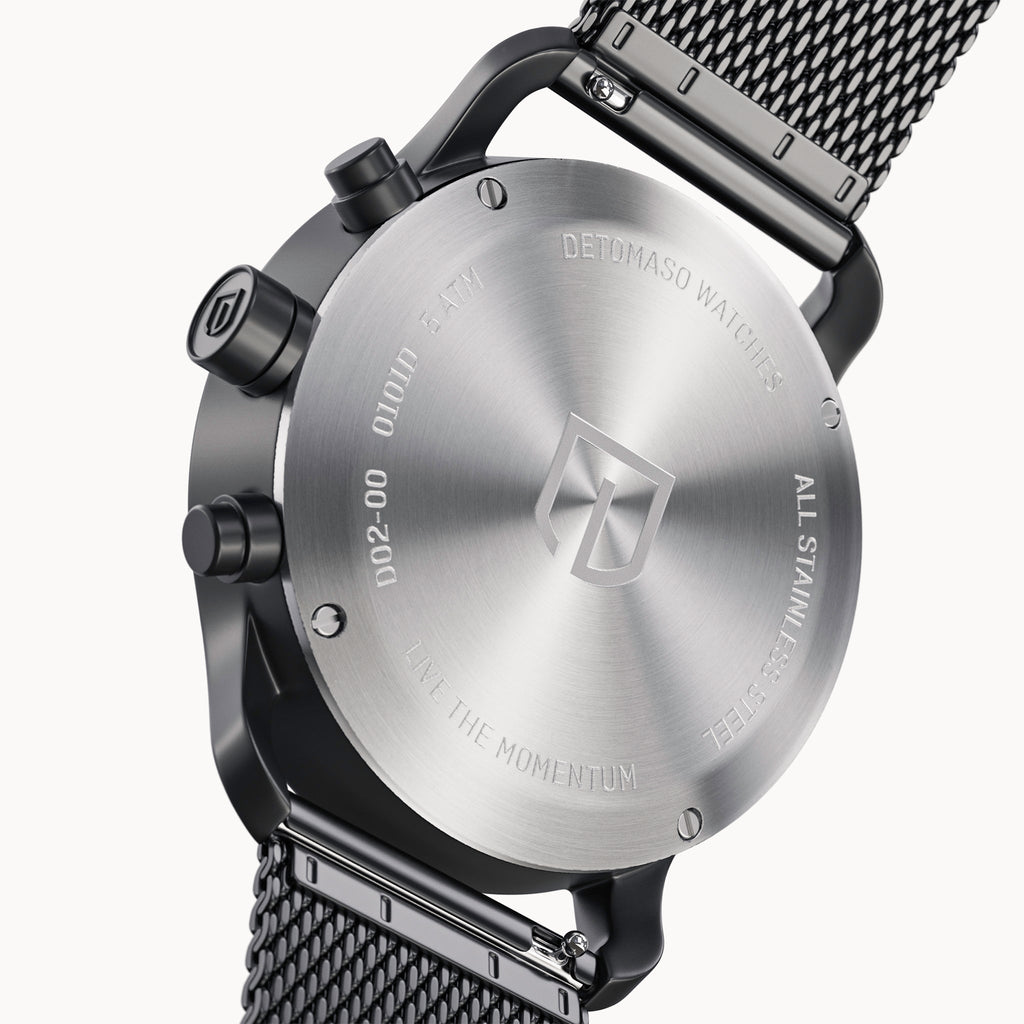 SORPASSO CHRONO GRAY MINT - Mesh Black Matte - Detomaso Watches