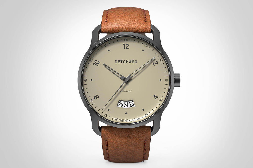 VIAGGIO AUTOMATIC IVORY - Leather Brown Classic - Detomaso Watches