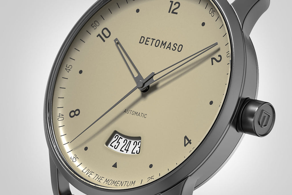 VIAGGIO AUTOMATIC IVORY - Leather Brown Classic - Detomaso Watches