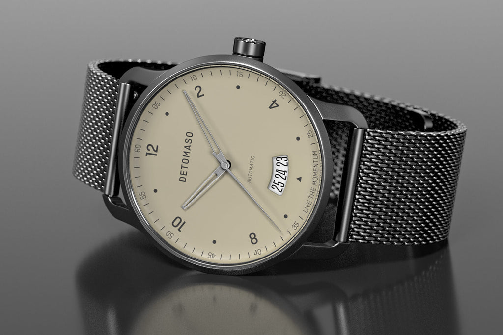VIAGGIO AUTOMATIC IVORY - Mesh Gray Matte - Detomaso Watches