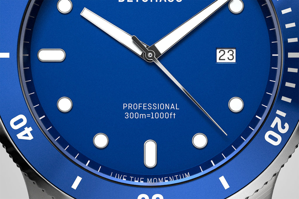 SAN REMO DIVER BLUE - Mesh Silver Brushed - Detomaso Watches