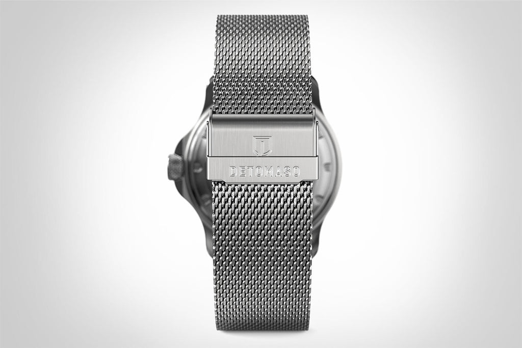 SAN REMO DIVER BLUE - Mesh Silver Brushed - Detomaso Watches