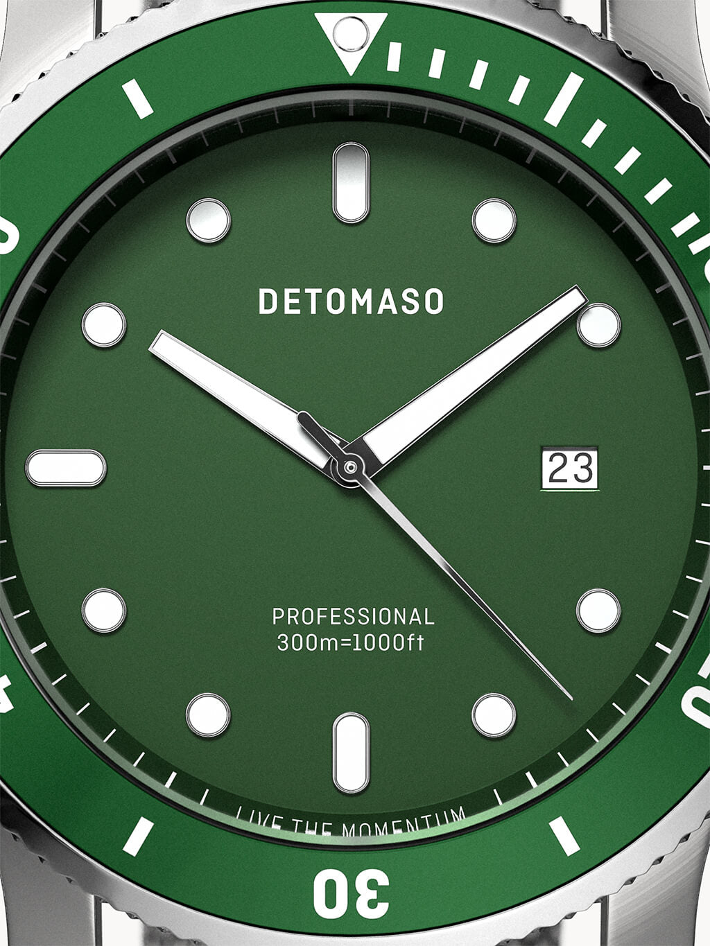 SAN REMO DIVER SILVER GREEN - Stainless Steel Silver Brushed