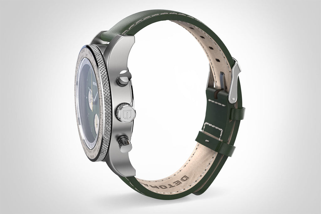 FIRENZE CHRONOGRAPH GREEN - Leather Green Ecru - Detomaso Watches