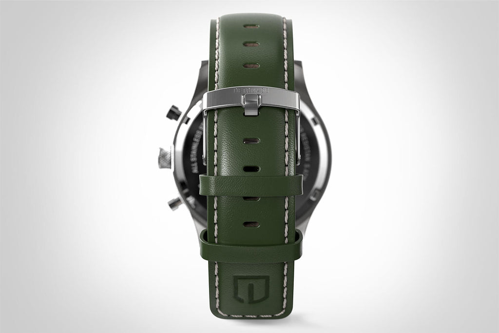 FIRENZE CHRONOGRAPH GREEN - Leather Green Ecru - Detomaso Watches