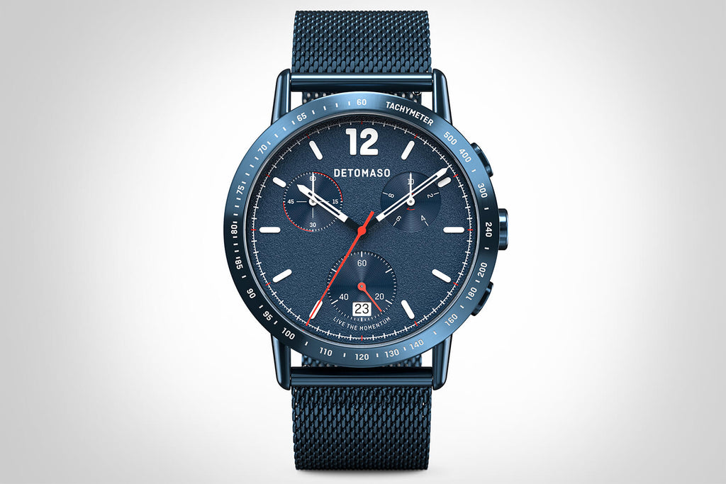 ADESSO CHRONOGRAPH LIMITED EDITION BLUE
 - Mesh Dark Blue Brushed - Detomaso Watches