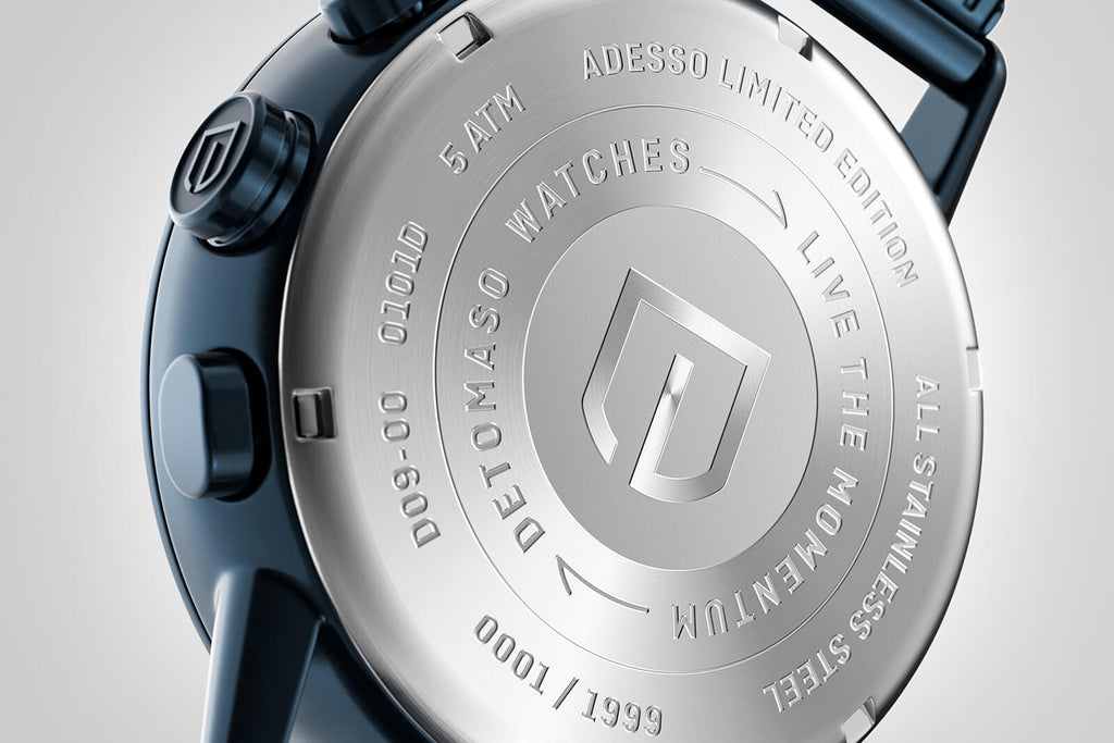ADESSO CHRONOGRAPH LIMITED EDITION BLUE
 - Mesh Dark Blue Brushed - Detomaso Watches