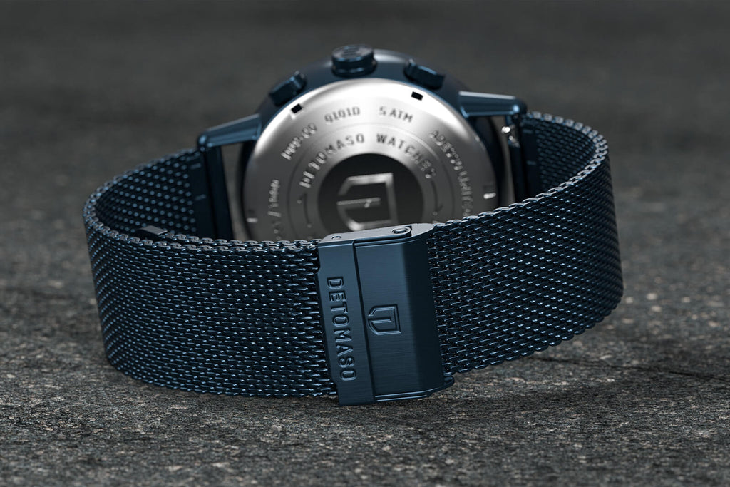 ADESSO CHRONOGRAPH LIMITED EDITION BLUE
 - Mesh Dark Blue Brushed - Detomaso Watches