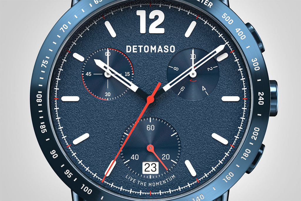 ADESSO CHRONOGRAPH LIMITED EDITION BLUE
 - Mesh Dark Blue Brushed - Detomaso Watches