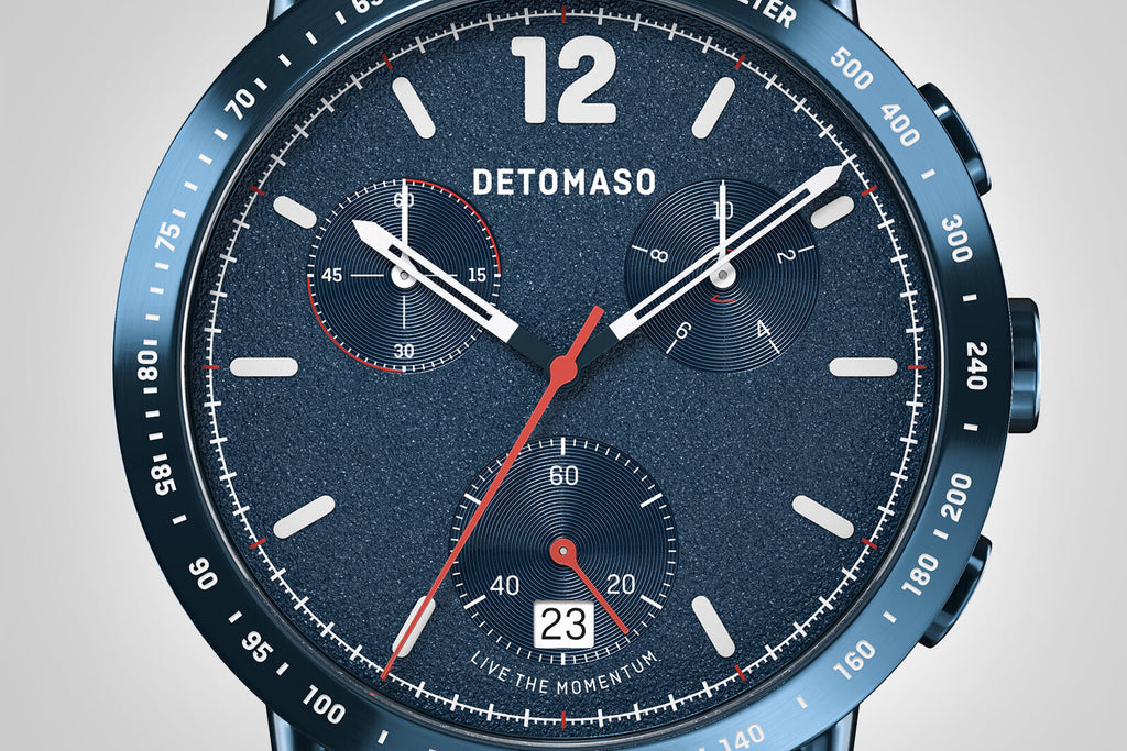 ADESSO CHRONOGRAPH LIMITED EDITION BLUE
 - Leather Blue Racing - Detomaso Watches