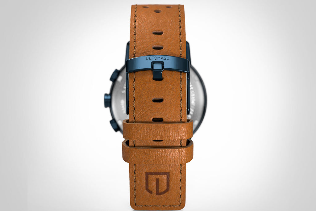 ADESSO CHRONOGRAPH LIMITED EDITION BLUE
 - Leather Light Brown Racing - Detomaso Watches