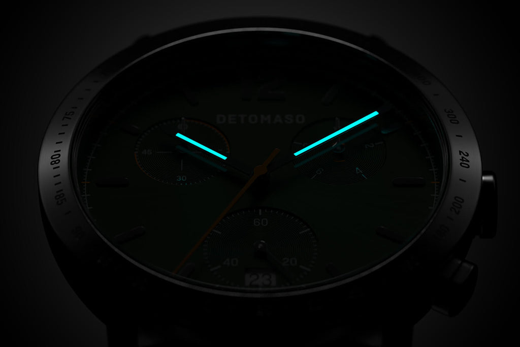 ADESSO CHRONOGRAPH LIMITED EDITION GREEN - Mesh Silver Matte - Detomaso Watches