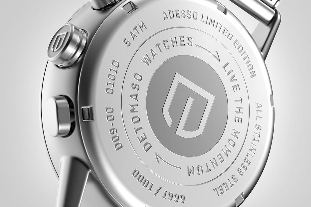 ADESSO CHRONOGRAPH LIMITED EDITION GREEN - Mesh Silver Matte - Detomaso Watches