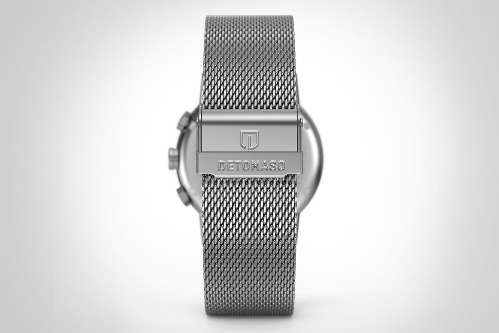 ADESSO CHRONOGRAPH LIMITED EDITION GREEN - Mesh Silver Matte - Detomaso Watches