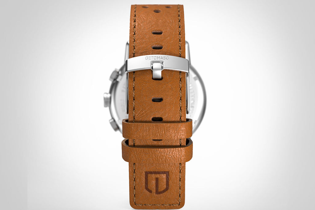ADESSO CHRONOGRAPH LIMITED EDITION GREEN - Leather Light Brown Racing - Detomaso Watches