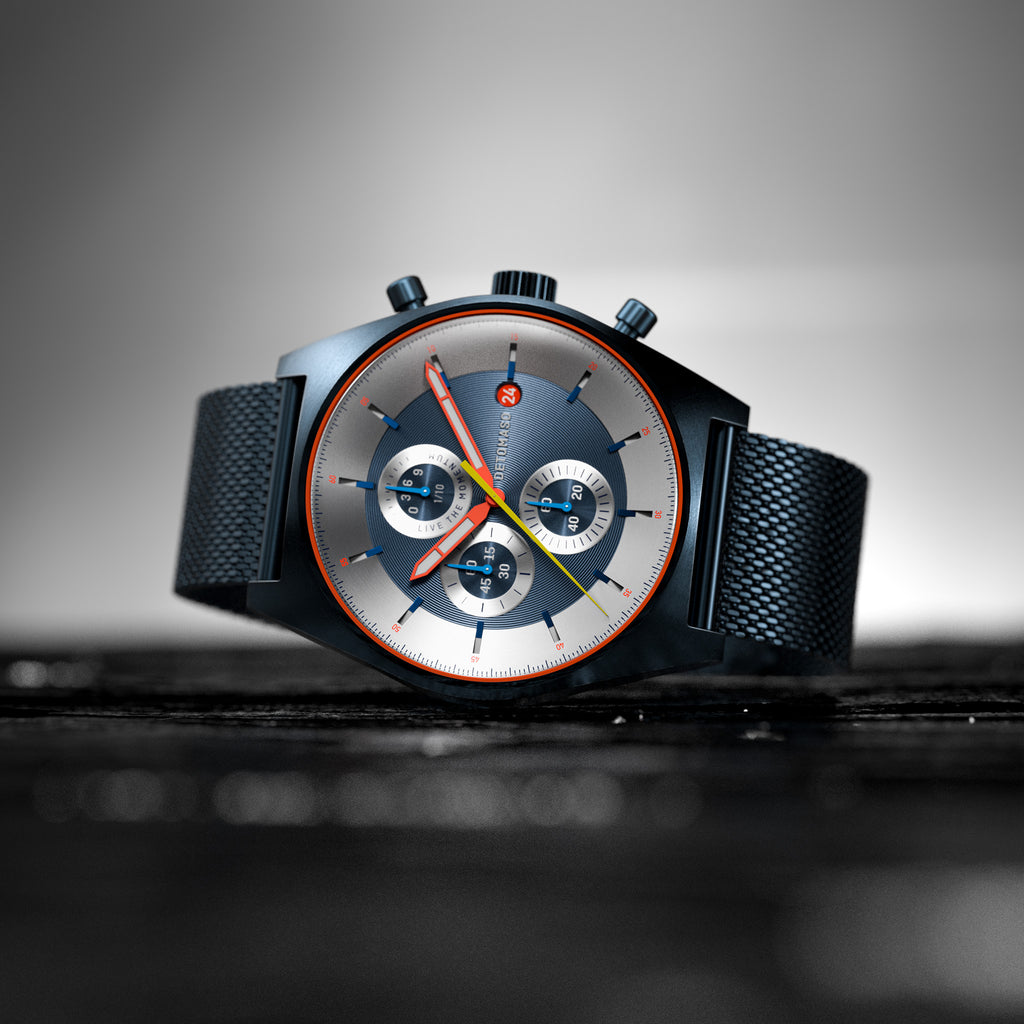 D10 CHRONOGRAPH LIMITED EDITION BLUE - Mesh Dark blue Brushed - Detomaso Watches