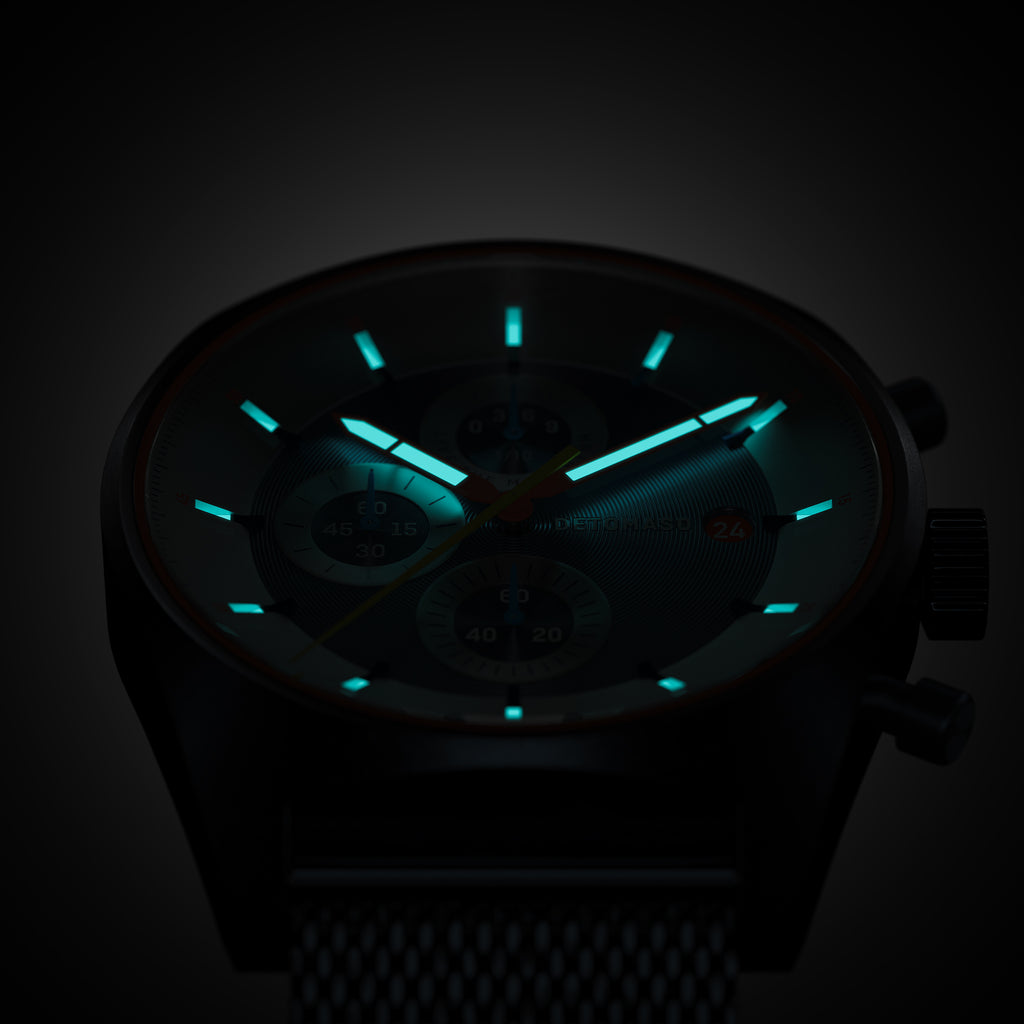 D10 CHRONOGRAPH LIMITED EDITION BLUE - Mesh Dark blue Brushed - Detomaso Watches