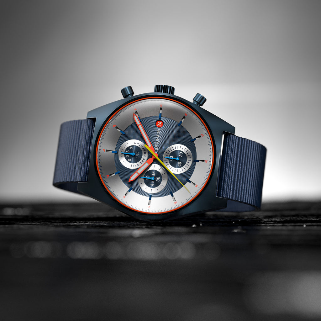D10 CHRONOGRAPH LIMITED EDITION BLUE - Ocean Plastic Dark blue Woven - Detomaso Watches