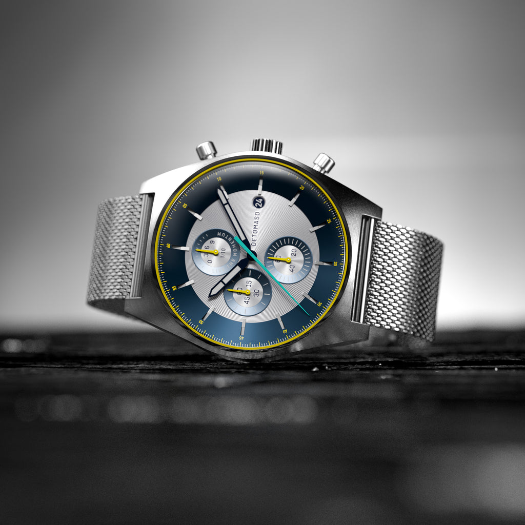D10 CHRONOGRAPH LIMITED EDITION SILVER - Mesh Silver Brushed - Detomaso Watches