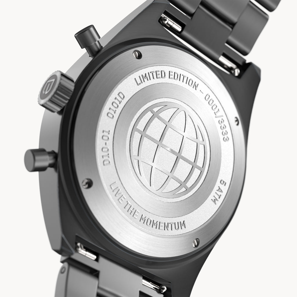 D10 CHRONOGRAPH LIMITED EDITION GRAY - Stainless steel Gray Brushed - Detomaso Watches