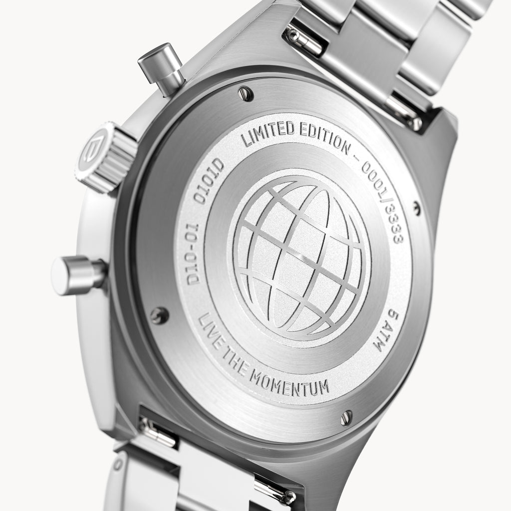 D10 CHRONOGRAPH LIMITED EDITION WHITE - Stainless steel Silver Brushed - Detomaso Watches