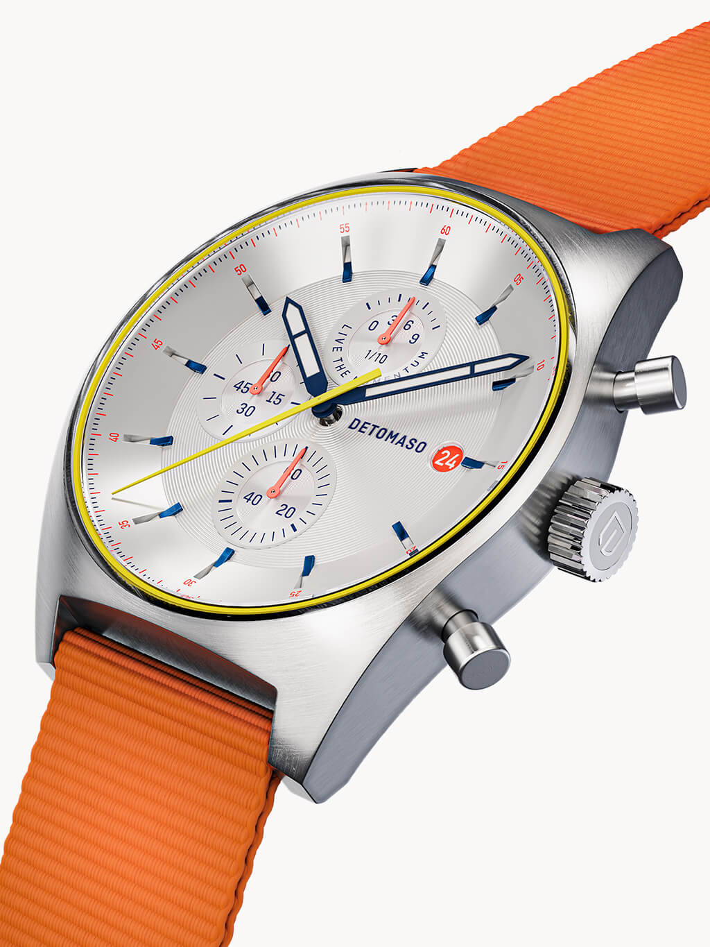 D10 CHRONOGRAPH LIMITED EDITION WHITE Ocean Plastic Orange Woven