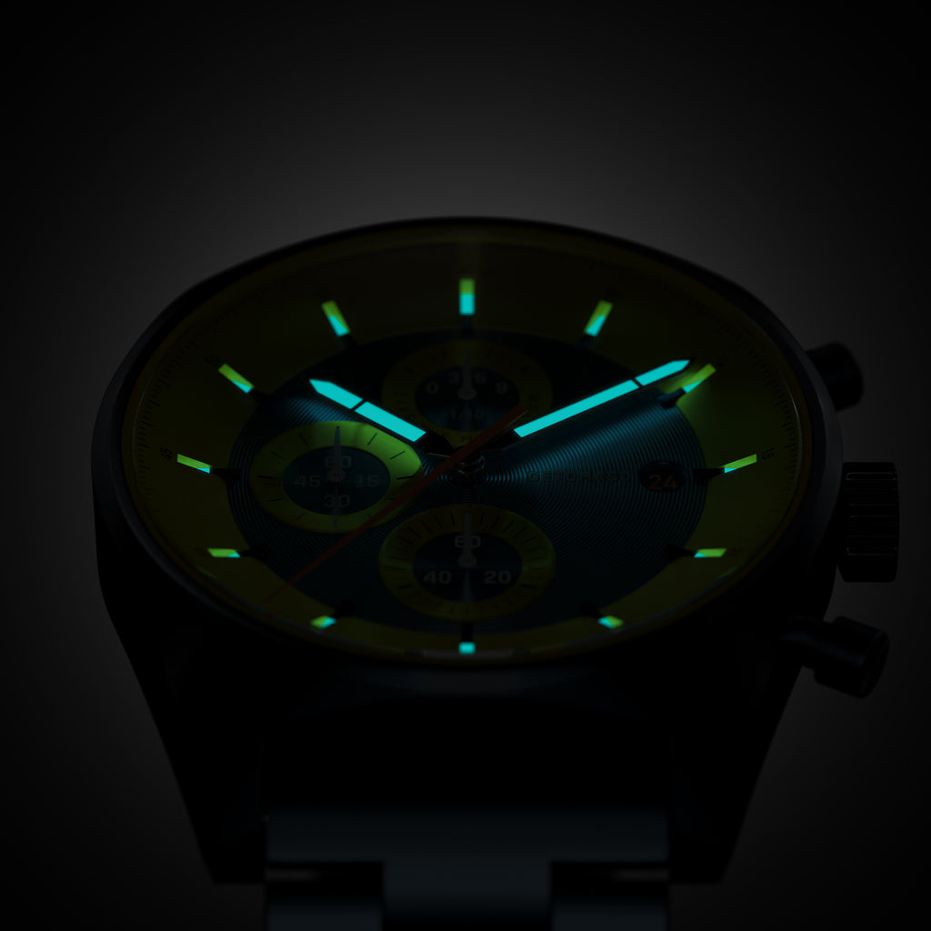 D10 CHRONOGRAPH LIMITED EDITION BLUE YELLOW - Stainless steel Dark blue Brushed - Detomaso Watches