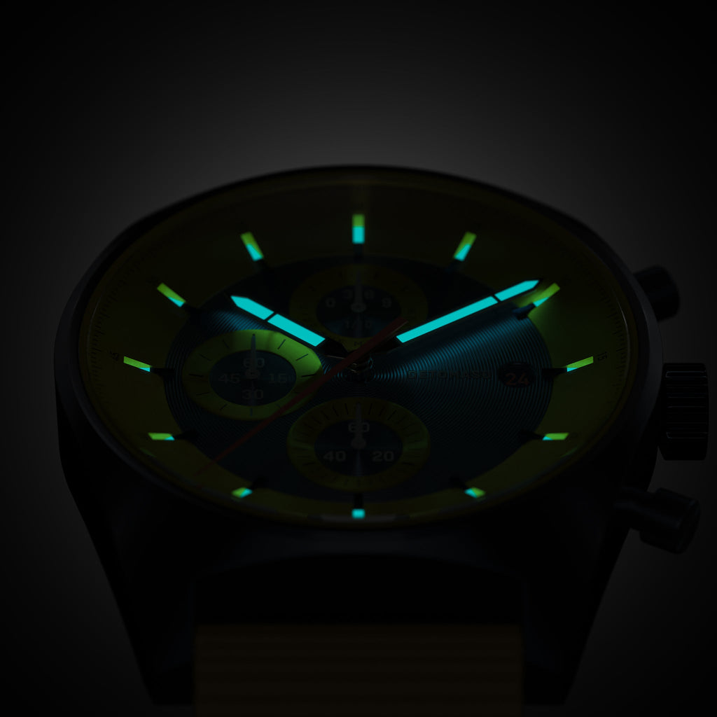 D10 CHRONOGRAPH LIMITED EDITION BLUE YELLOW - Ocean Plastic Yellow Woven - Detomaso Watches