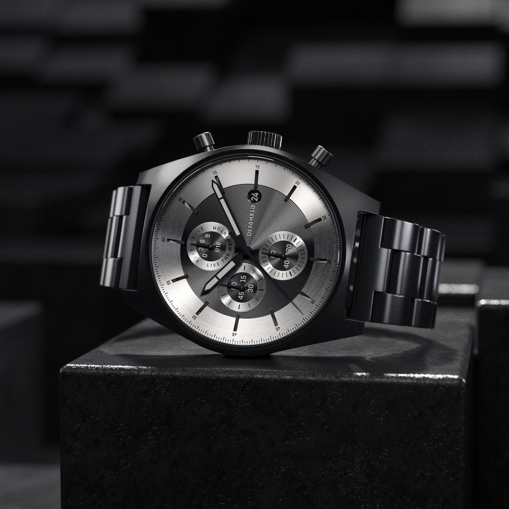D10 CHRONOGRAPH MONOCROMO - Stainless Steel Gray Brushed - Detomaso Watches